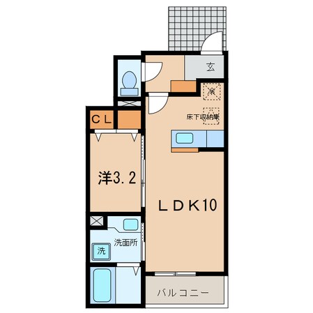 中畑東 徒歩4分 1階の物件間取画像